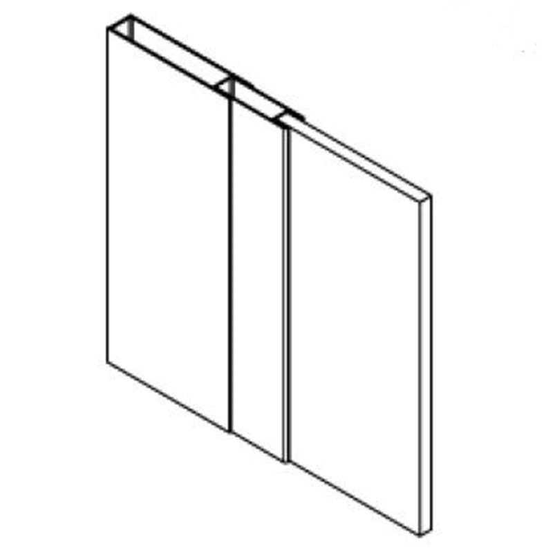Wandprofiel XL 200 x 7 cm incl. set beugelhouders