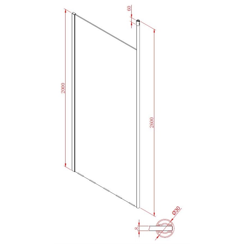 Plafondbeugel 260 cm rond