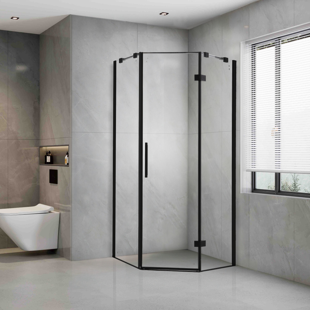 Pasa Penta vijfhoek 100*100 cm Matt Black BE