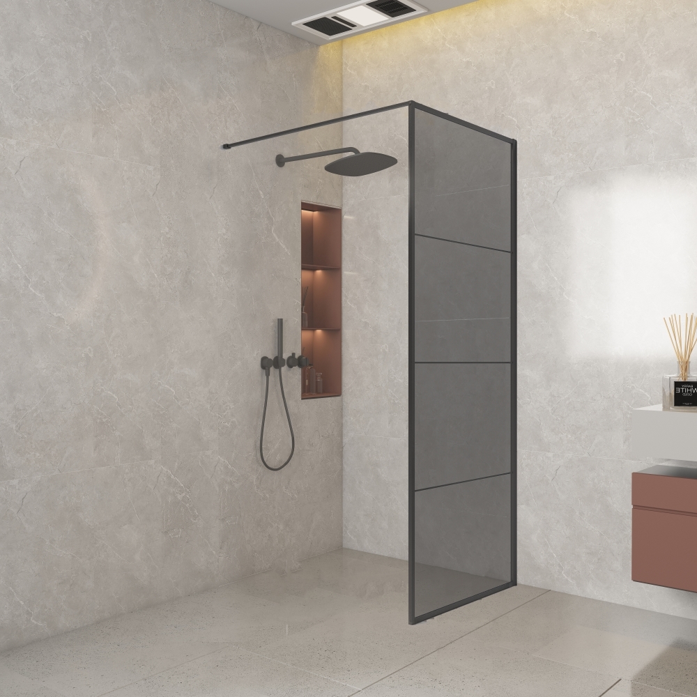 Black Edition FFF inloopdouche 80-120cm cm SMOKED