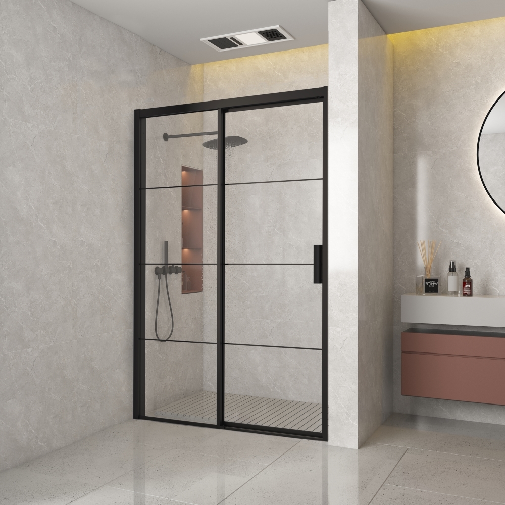 Black Edition Linea Soft Close FFF nis, vast glas L 100*200