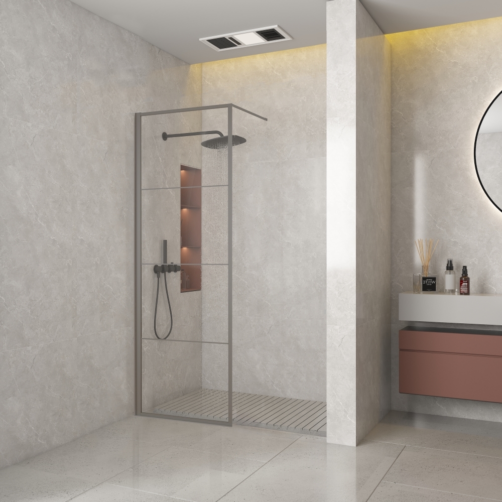 Priori GML Edition FFF douchewand 70*200 cm GUN METAL LIGHT