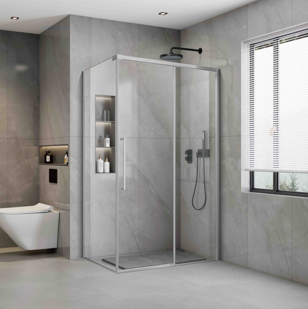 Soft Close Deluxe Hoek- en nisopstelling Mat Geborsteld 100-160cm