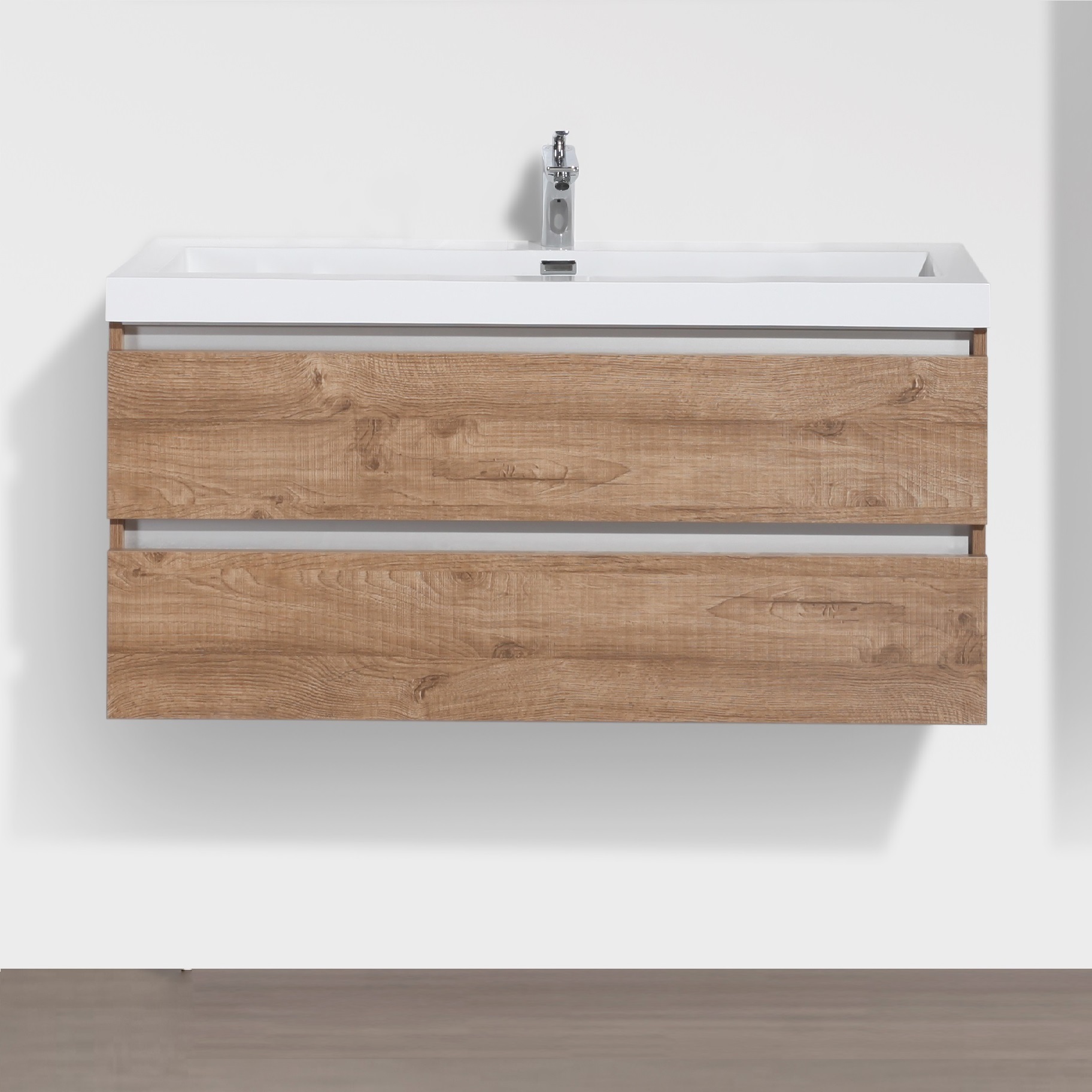 Onderkast eiken naturel 100*38 alu greeploos recht FSC MIX