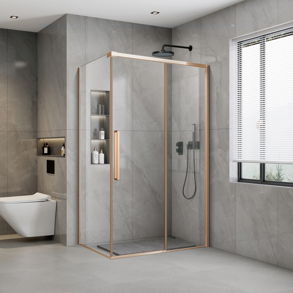 Soft Close Hoekopstelling zijwand 30-100cm Brushed Copper