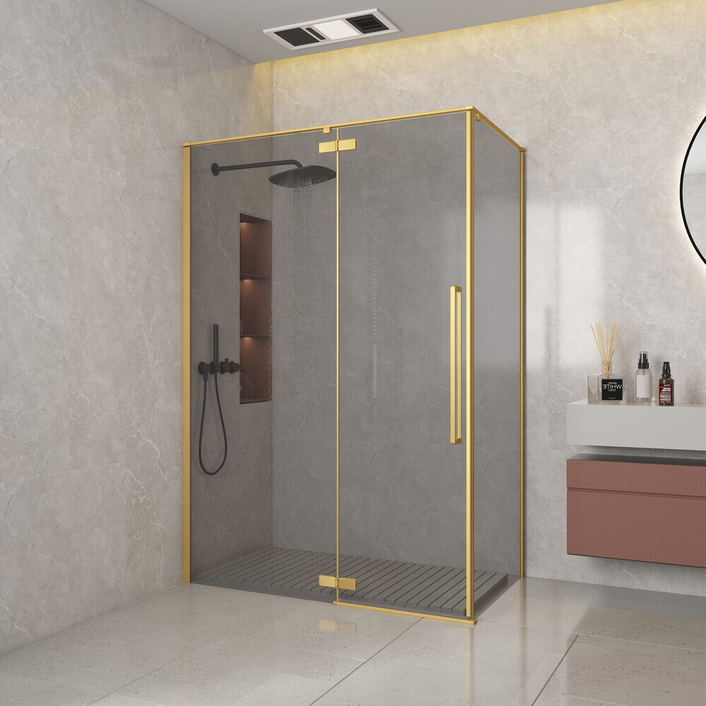 Tira Hoek- en nisopstelling 80-140cm Smoked glas