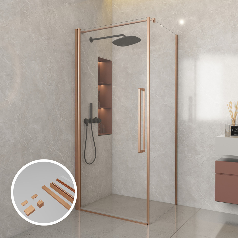Montageset Pasa Giro de Luxe zijwand Brushed Copper