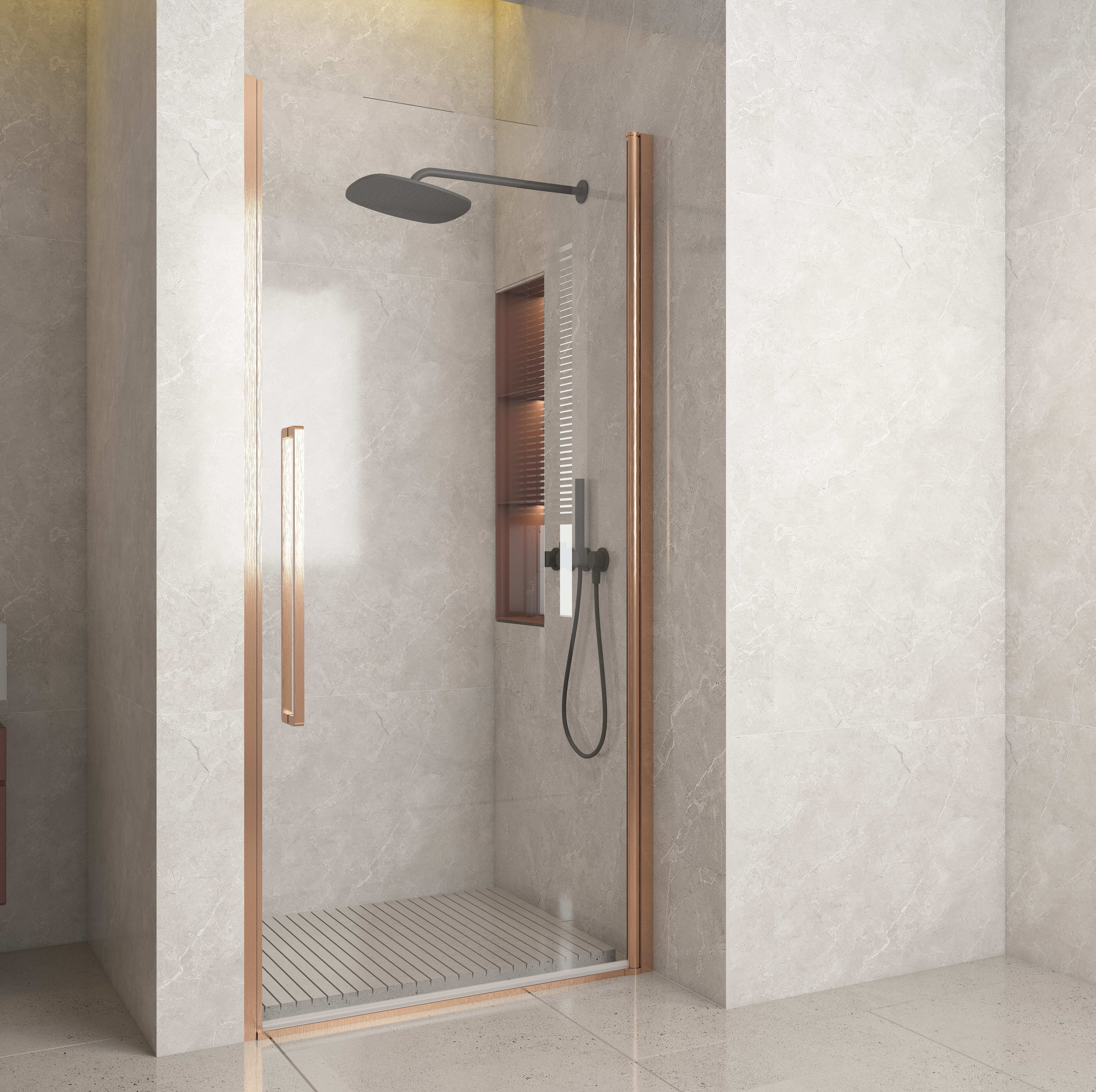 Pasa Giro de Luxe front draaideur 60*200 cm Brushed Copper