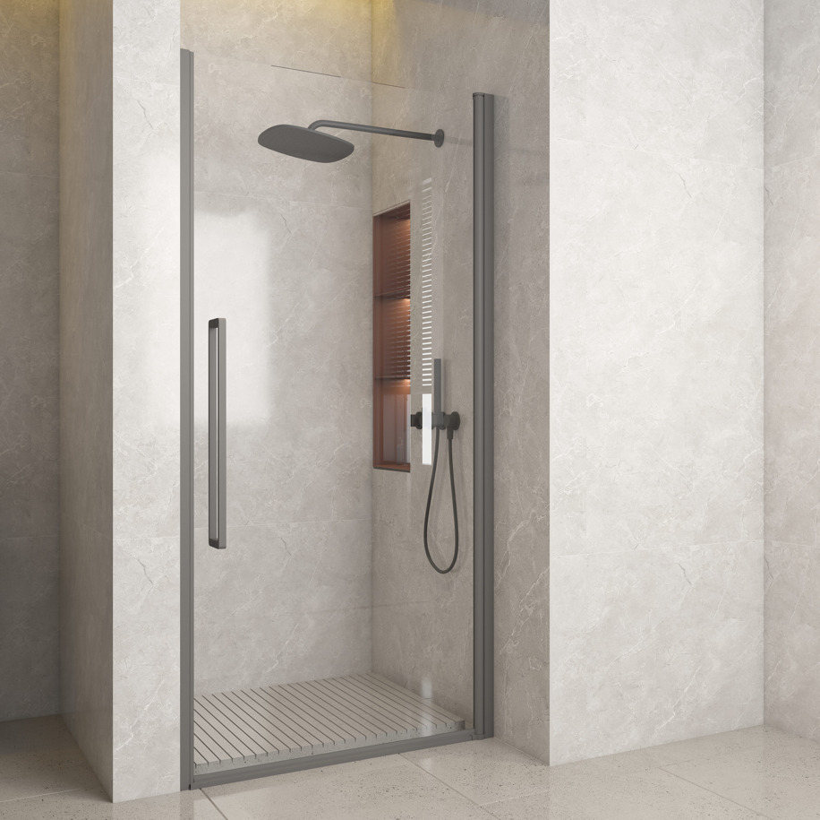 Pasa Giro de Luxe front draaideur 60*200 cm Gun Metal Light